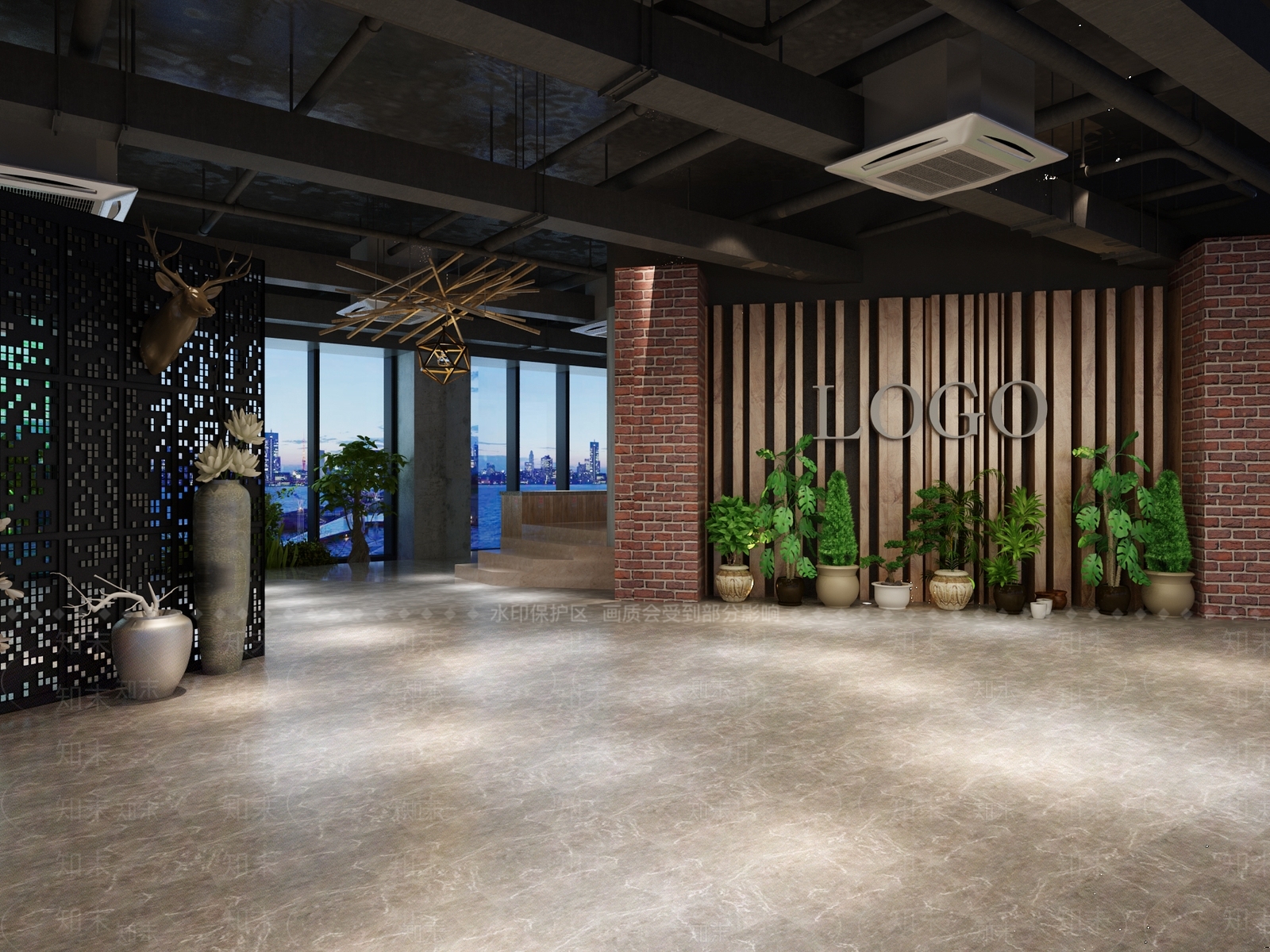 工业风火锅店3D模型下载【ID:1109640107】