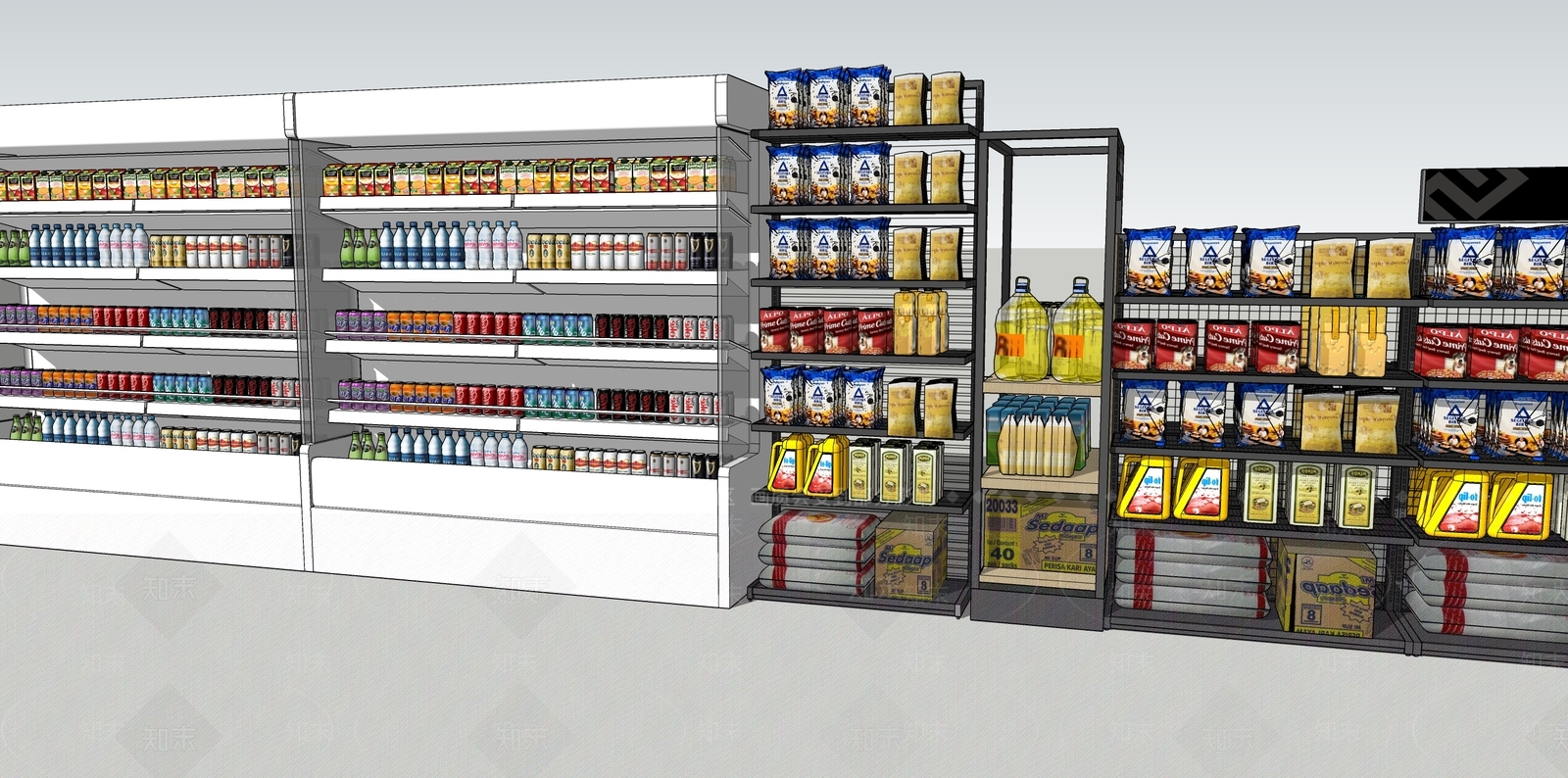 现代货架SU模型下载【ID:1109640105】