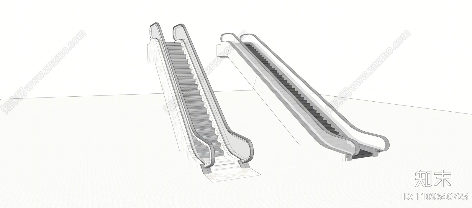 现代商场扶梯SU模型下载【ID:1109640725】