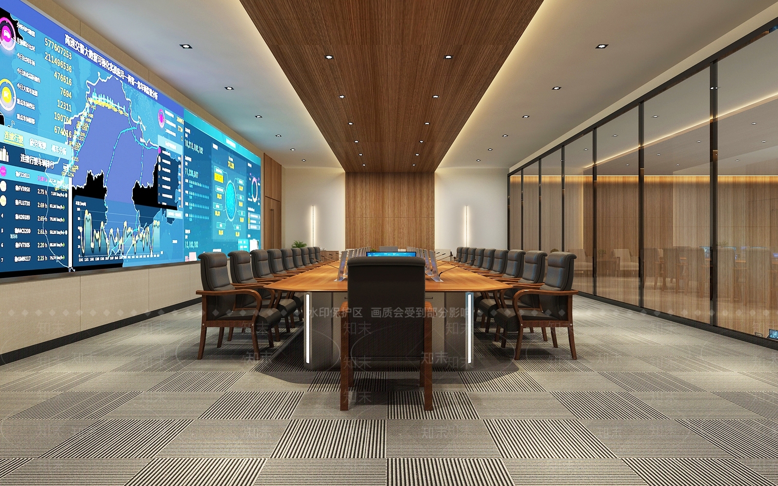 现代监控大厅3D模型下载【ID:1109641615】