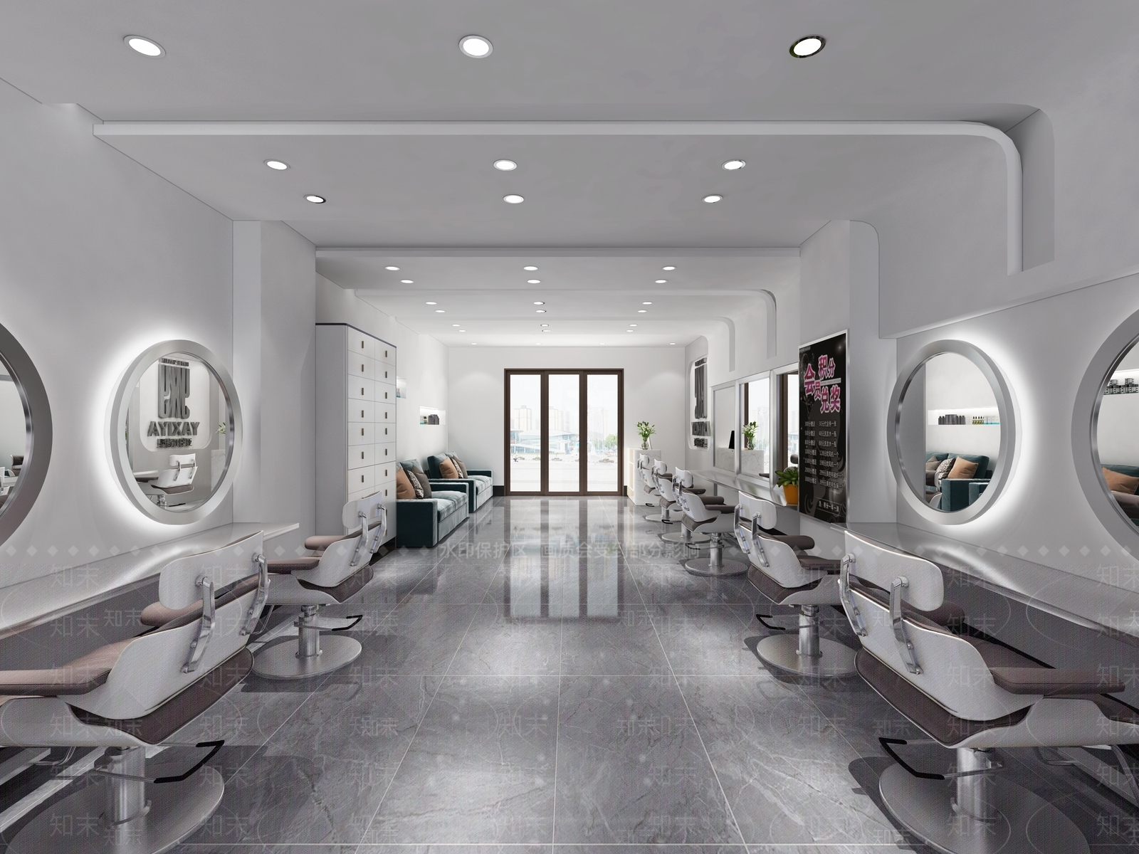 现代美发店3D模型下载【ID:1109646731】