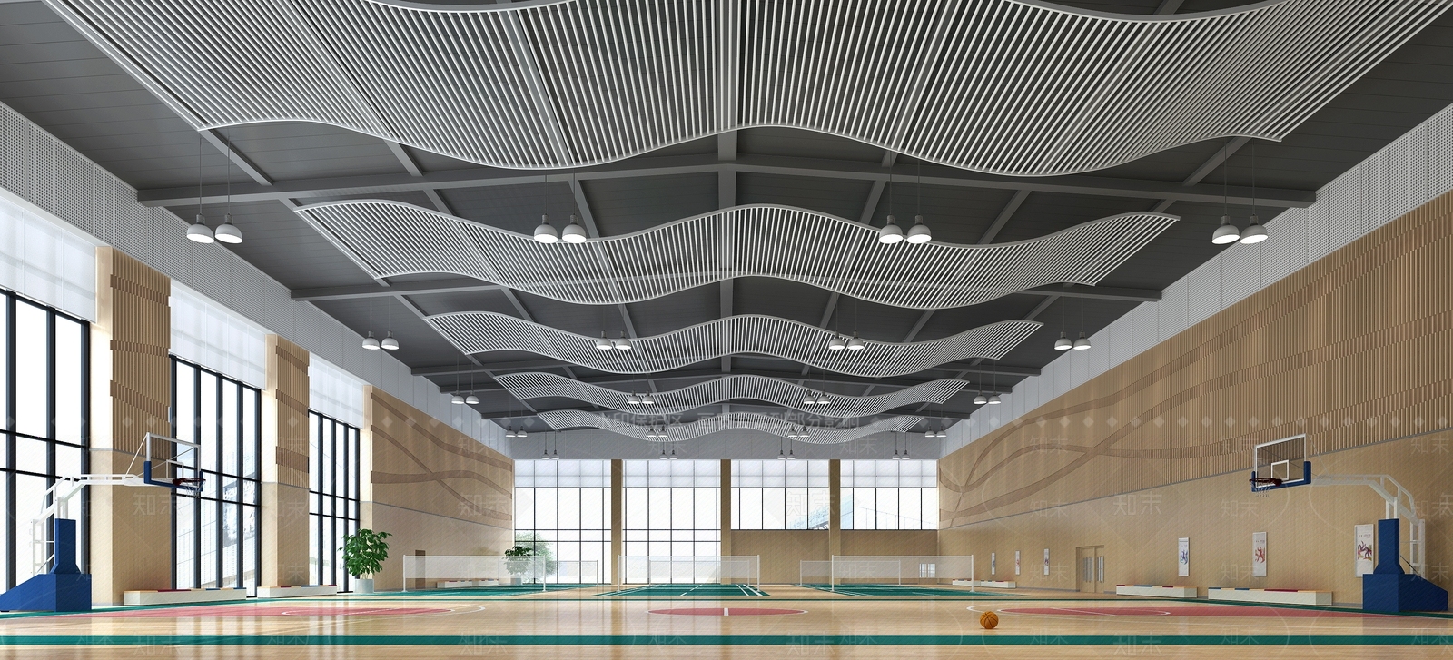 现代羽毛球馆3D模型下载【ID:1109650538】