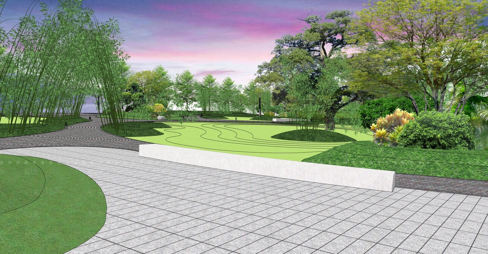 现代办公景观SU模型下载【ID:1109652251】