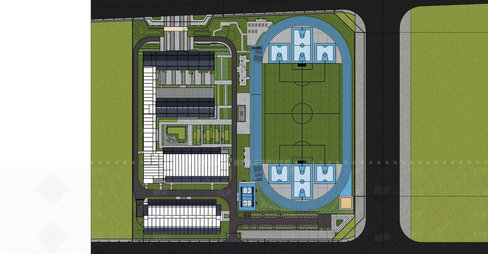 现代办公景观SU模型下载【ID:1109652313】