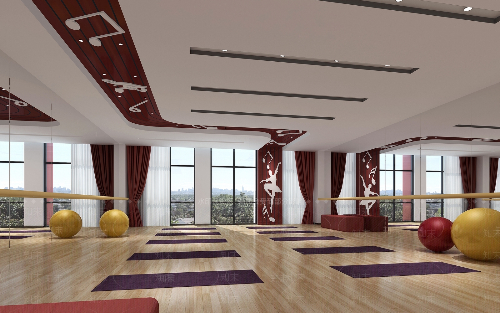 现代瑜伽室3D模型下载【ID:1109652633】