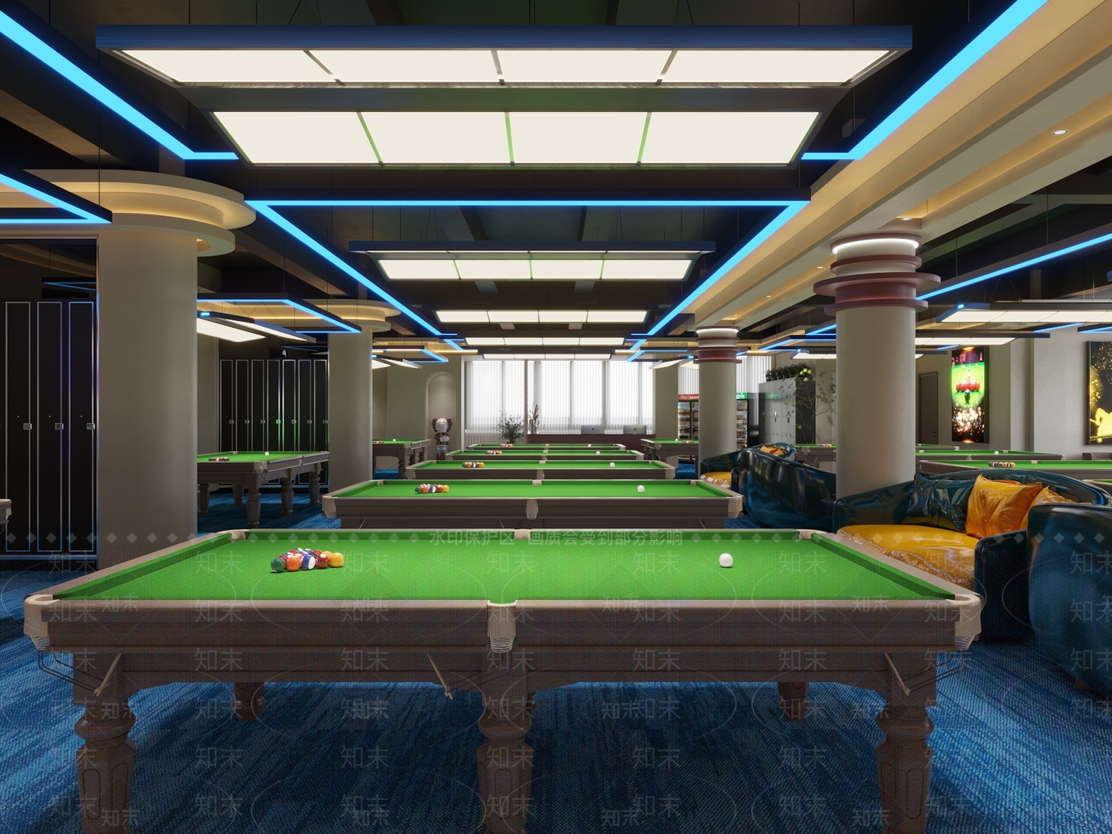 现代台球室3D模型下载【ID:1109654308】