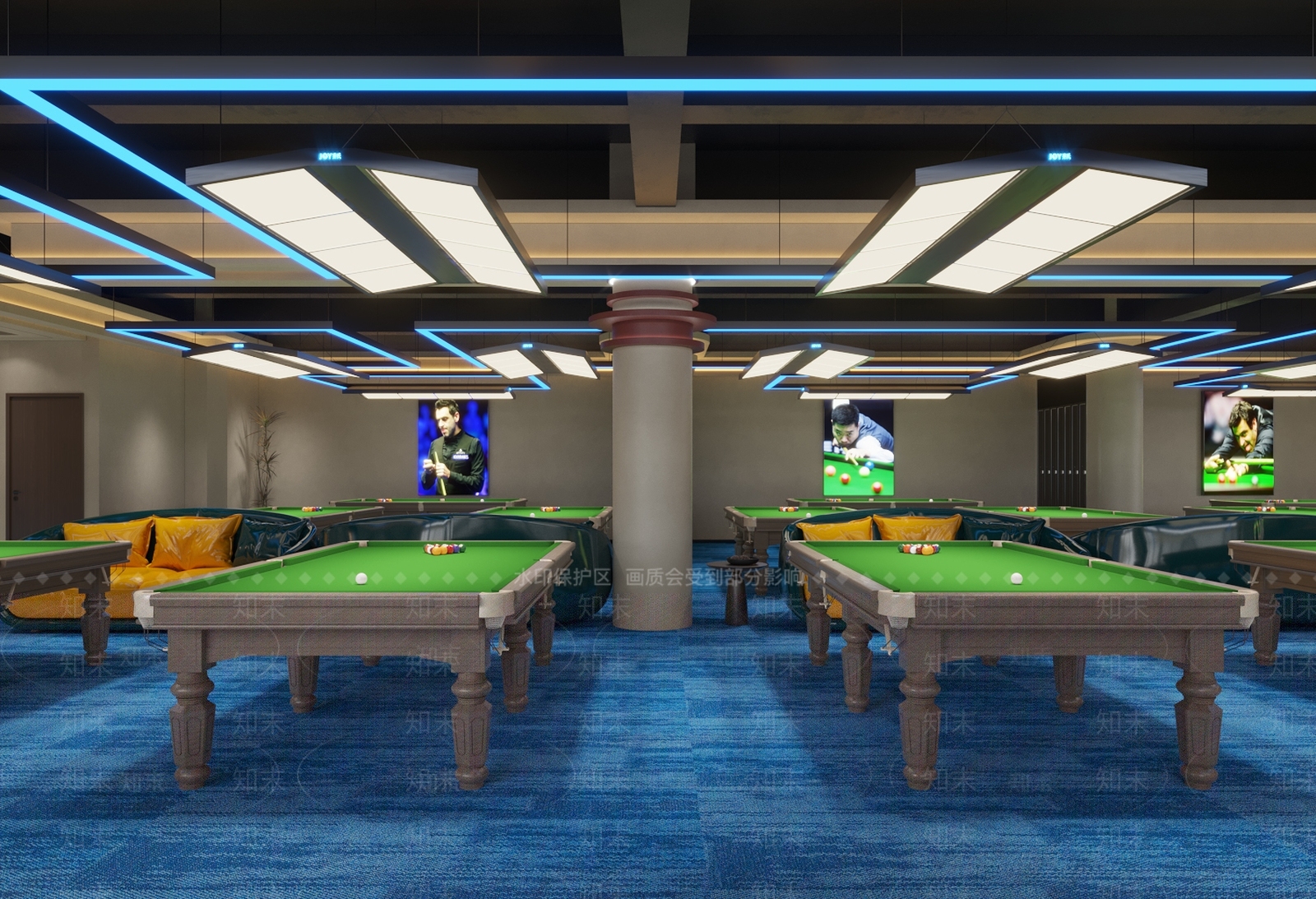 现代台球室3D模型下载【ID:1109654308】