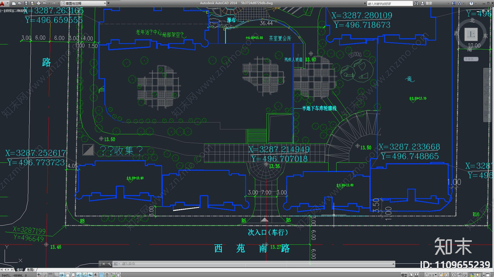 现代简约住宅区建筑cad施工图下载【ID:1109655239】