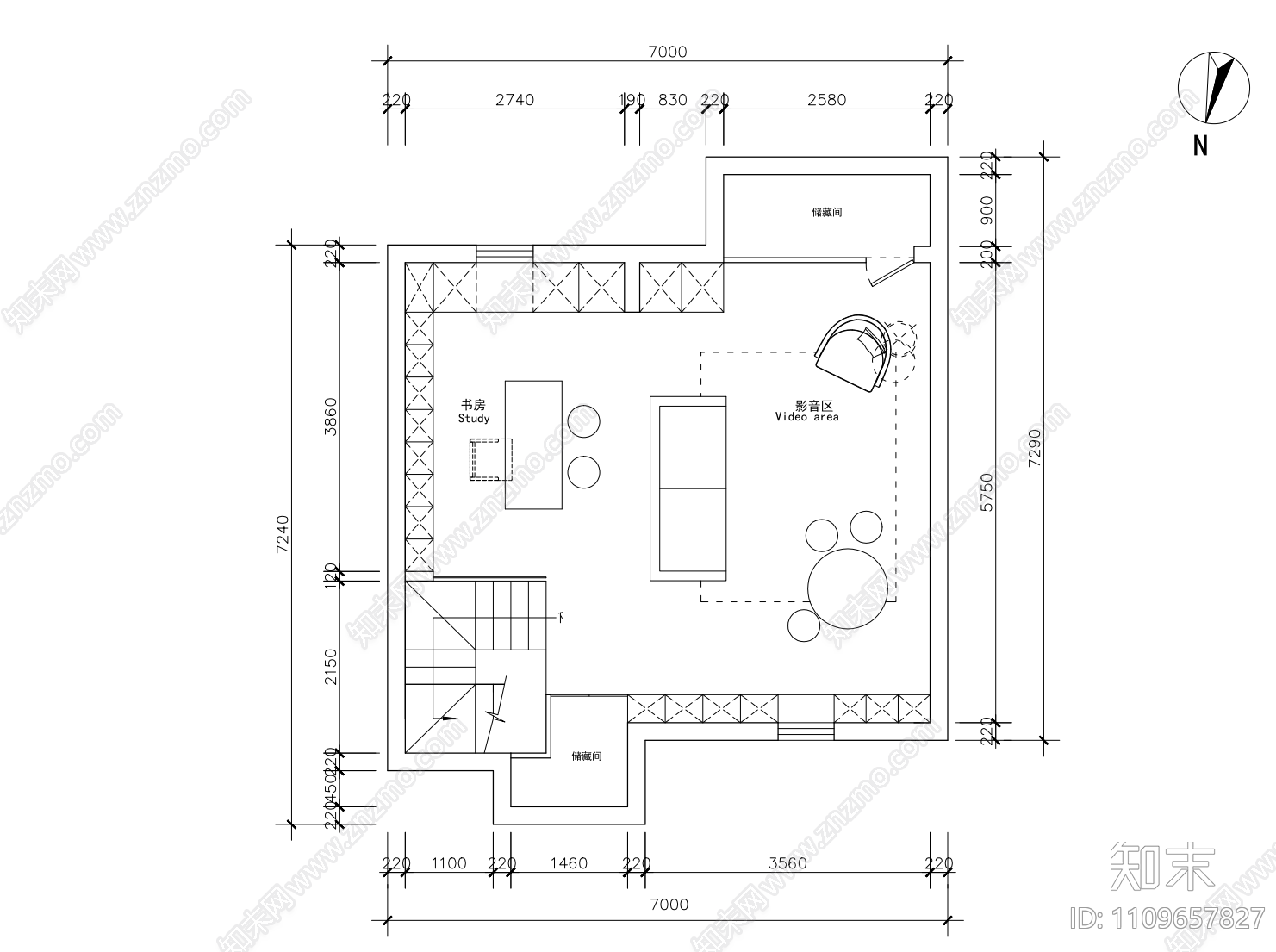 家装施工图cad施工图下载【ID:1109657827】