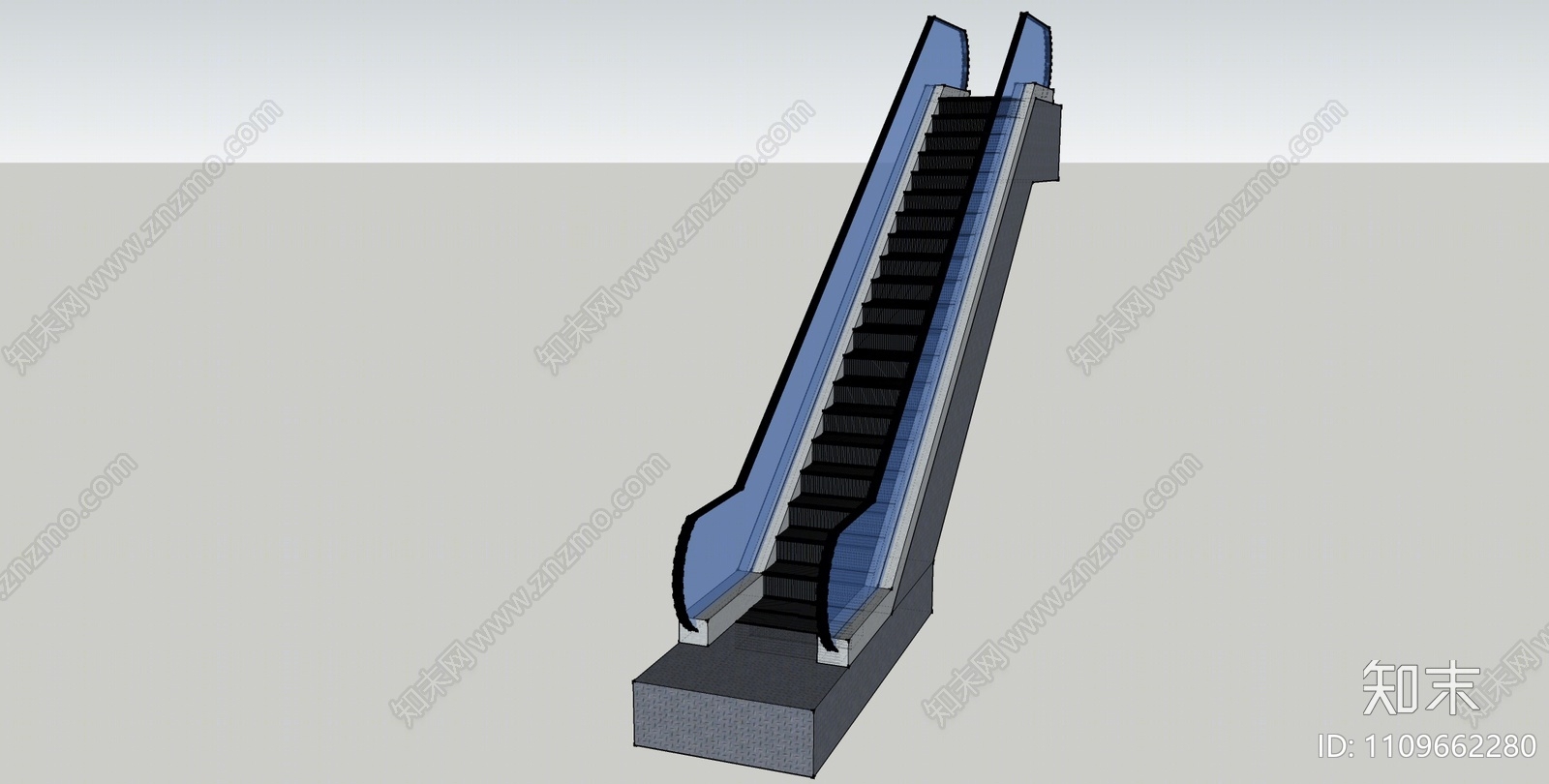 现代自动扶梯SU模型下载【ID:1109662280】