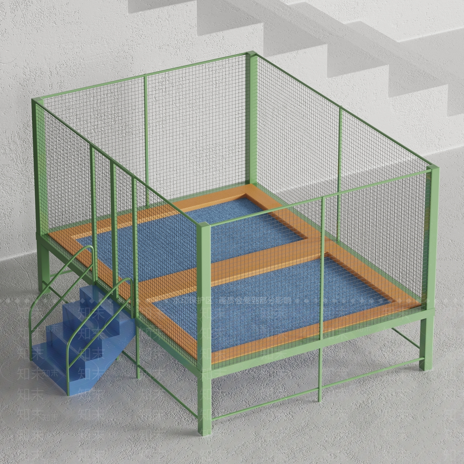 现代儿童蹦蹦床3D模型下载【ID:1109677219】