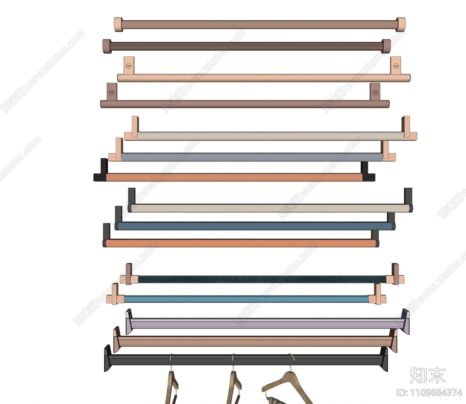 现代皮革挂衣杆SU模型下载【ID:1109684374】