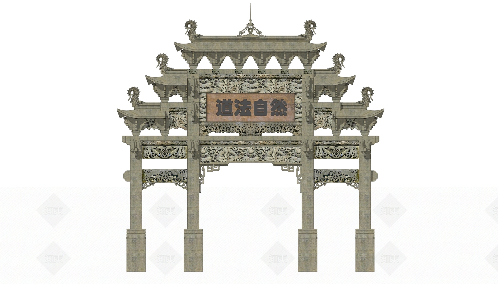 中式牌坊SU模型下载【ID:1109695473】