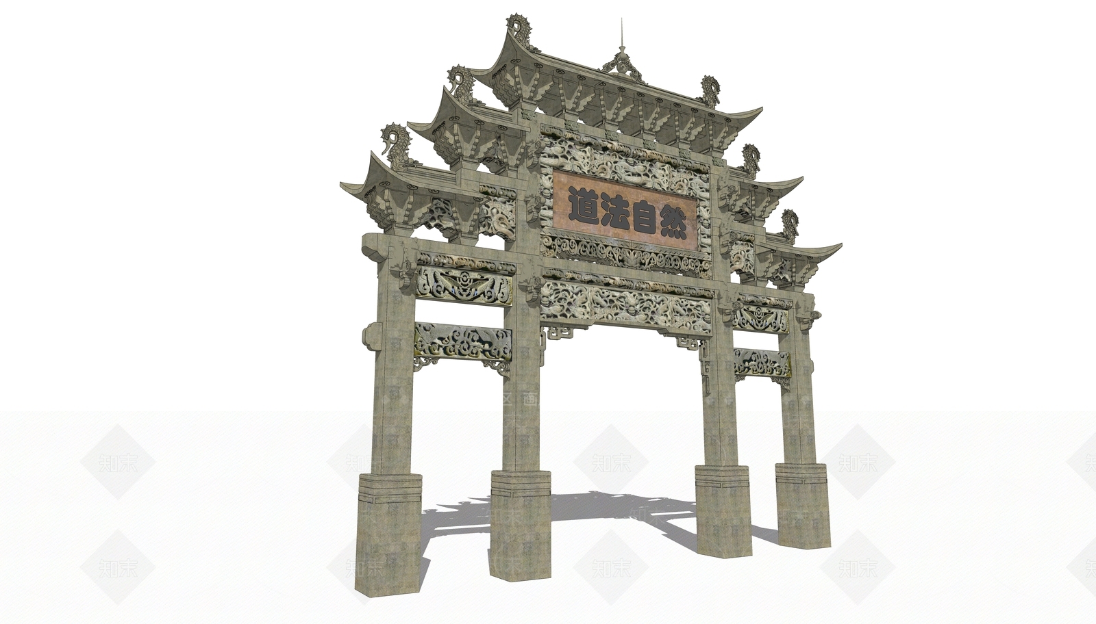 中式牌坊SU模型下载【ID:1109695473】