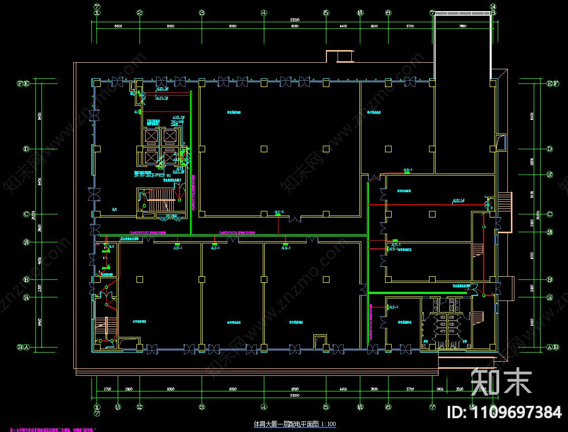 电梯系统图火灾自动报警系统设计施工图下载【ID:1109697384】