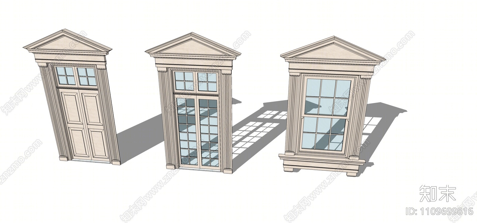 欧式窗户组合SU模型下载【ID:1109699816】