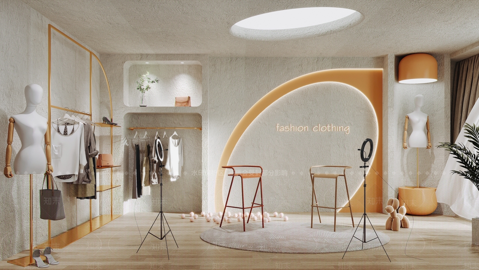现代服装店直播间3D模型下载【ID:1109701764】