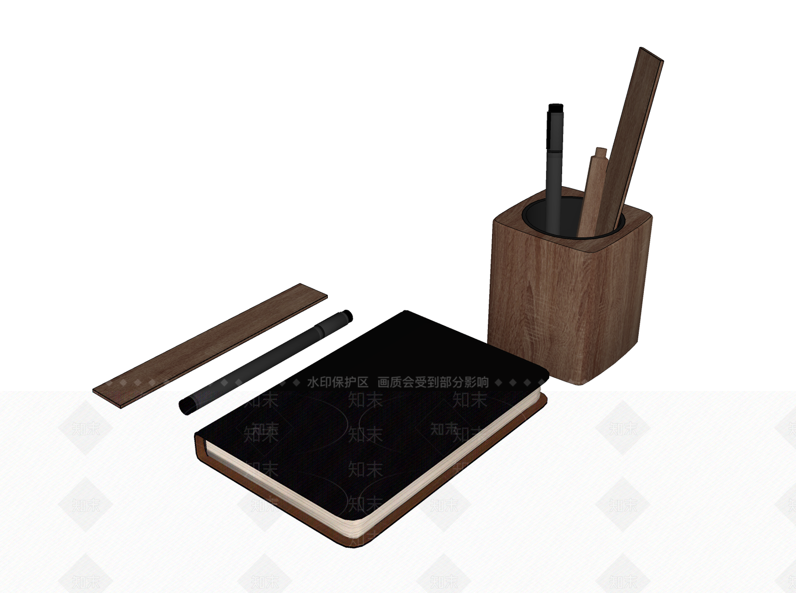 北欧文具组合SU模型下载【ID:1109702800】
