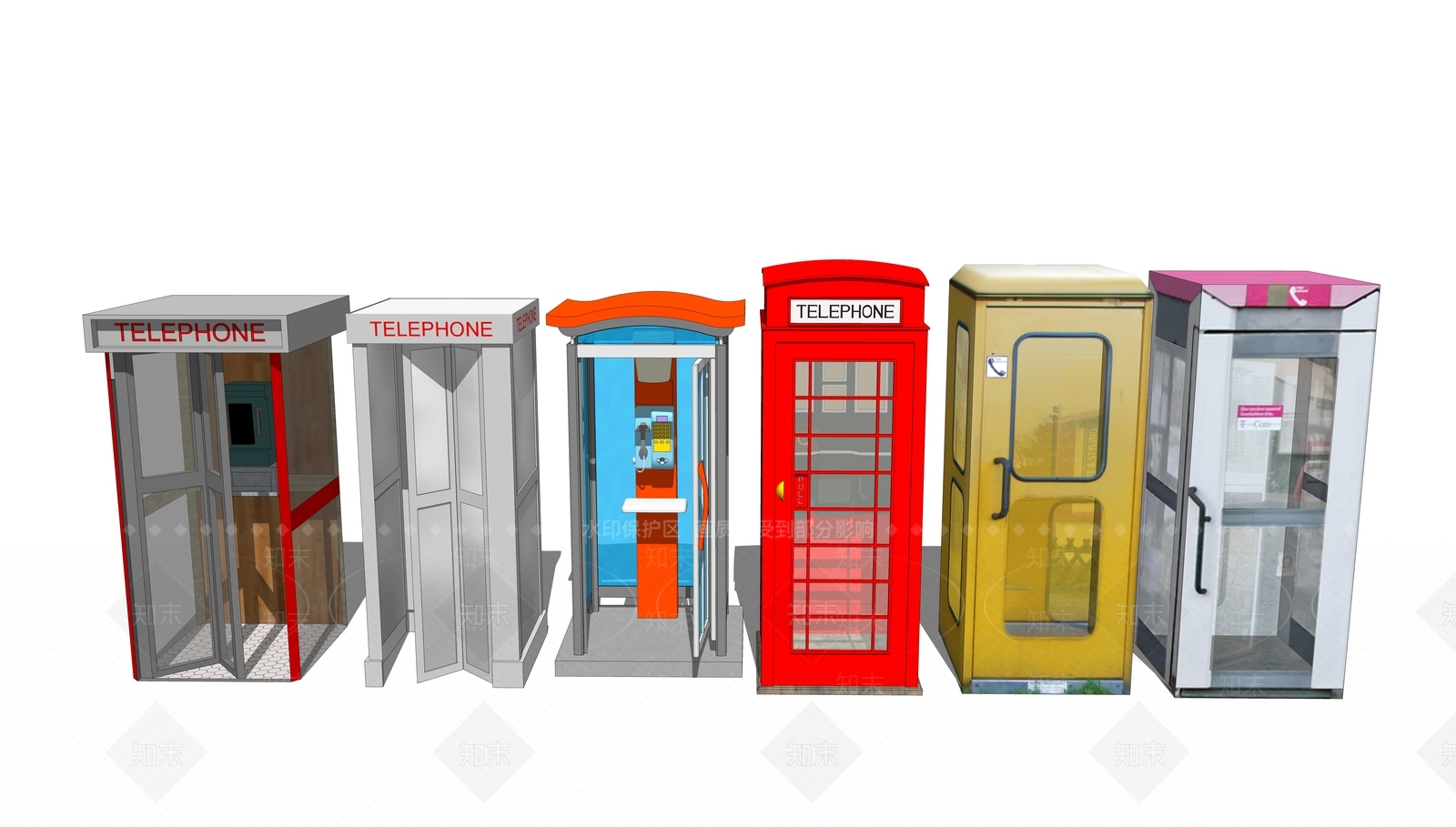 现代电话亭SU模型下载【ID:1109703566】
