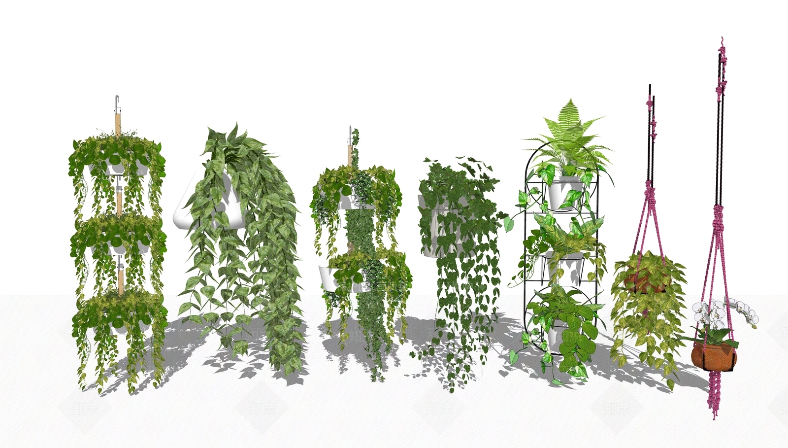 现代吊篮盆栽SU模型下载【ID:1109703814】
