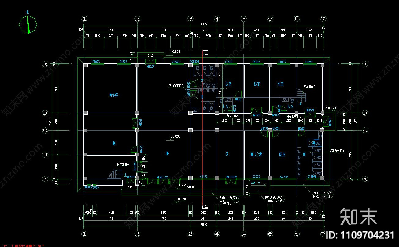 人民法院附属楼建筑图cad施工图下载【ID:1109704231】