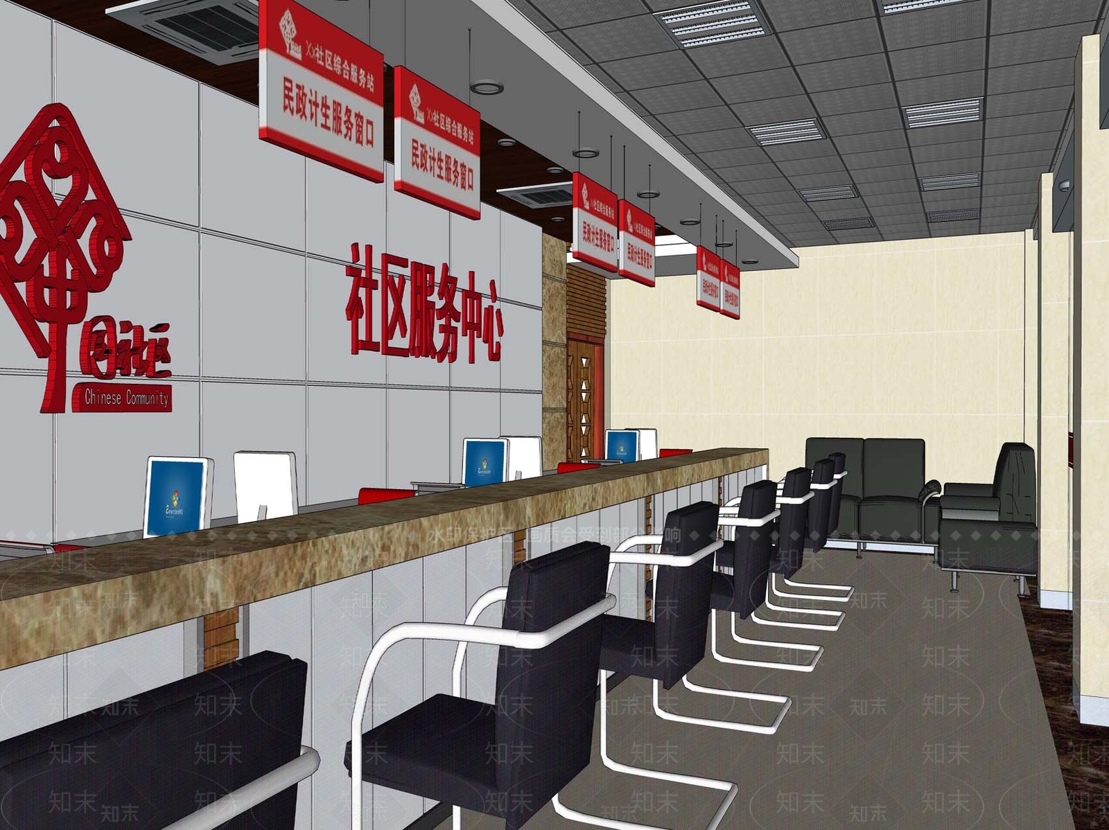 现代社区服务中心SU模型下载【ID:1109708726】