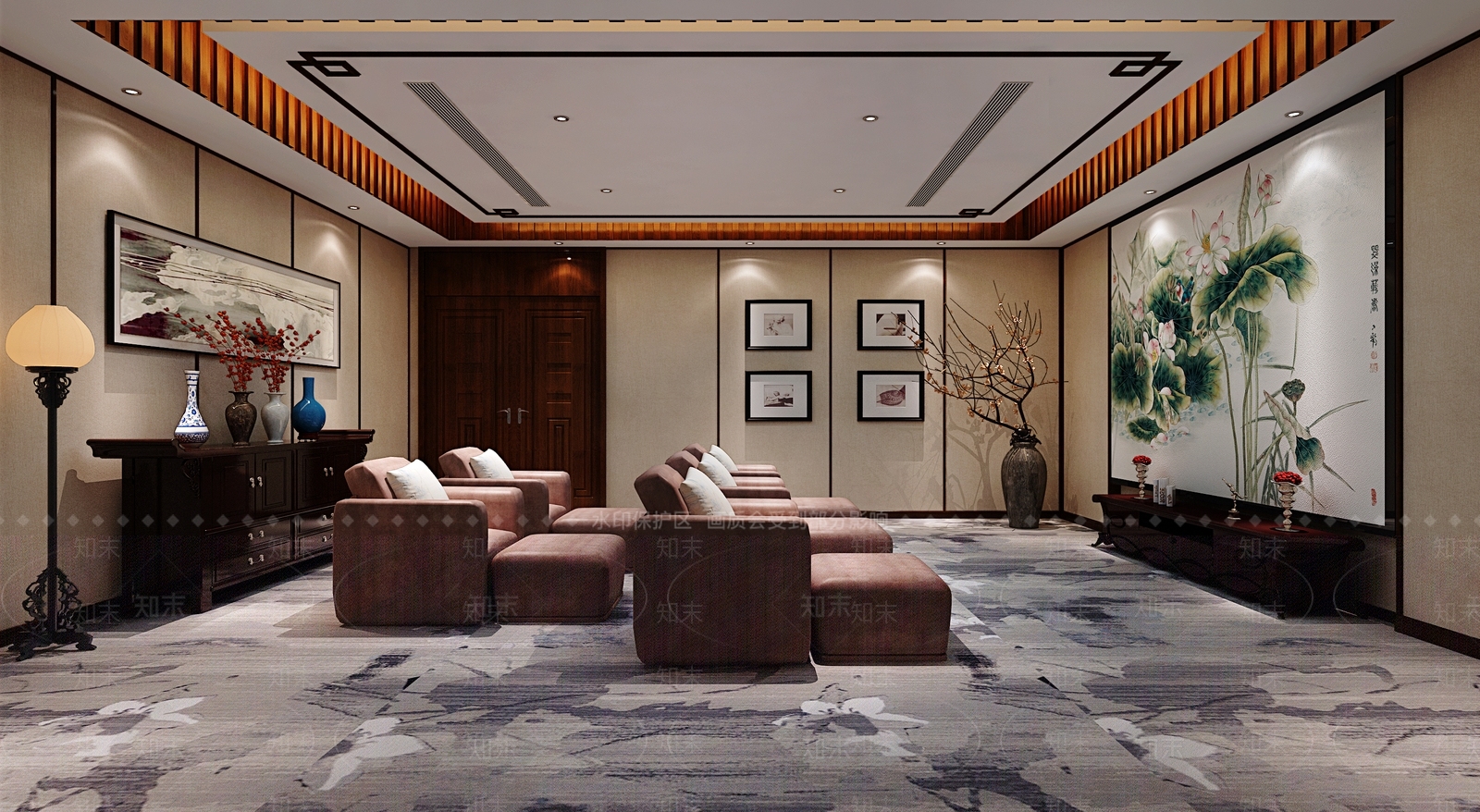 新中式家居影音室3D模型下载【ID:1109710417】