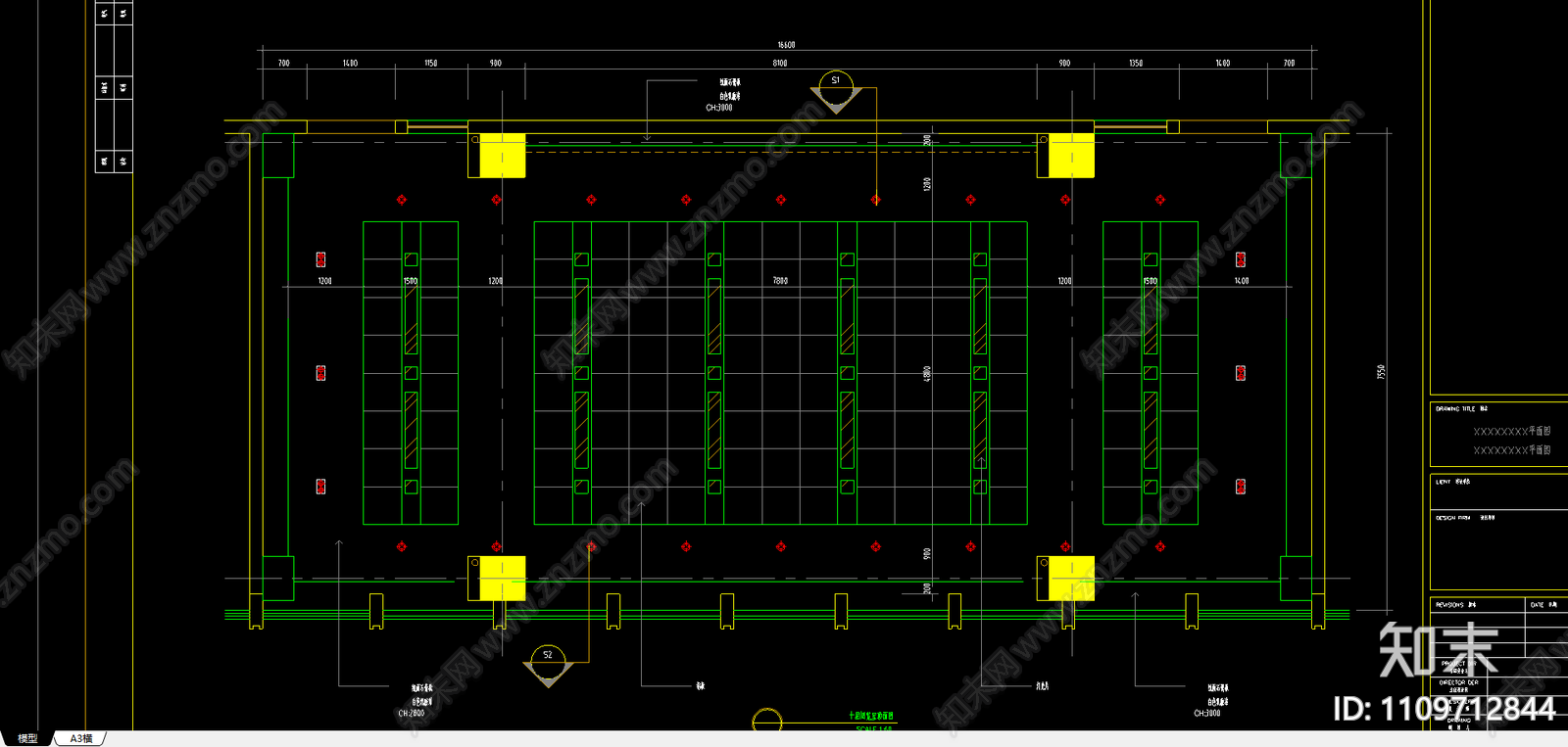 120平米阅览室装修详图施工图下载【ID:1109712844】