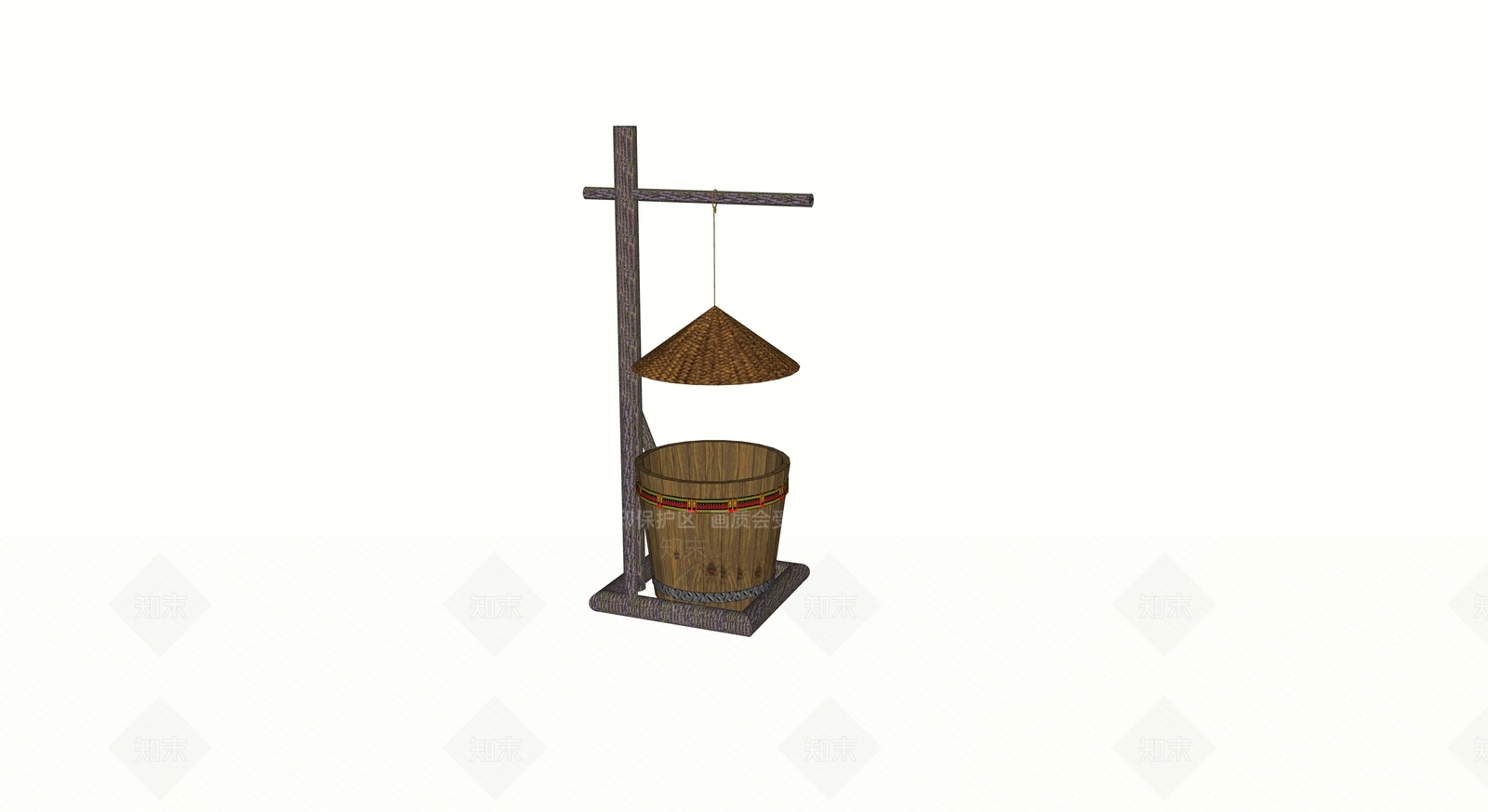 中式原乡垃圾桶SU模型下载【ID:1109717423】