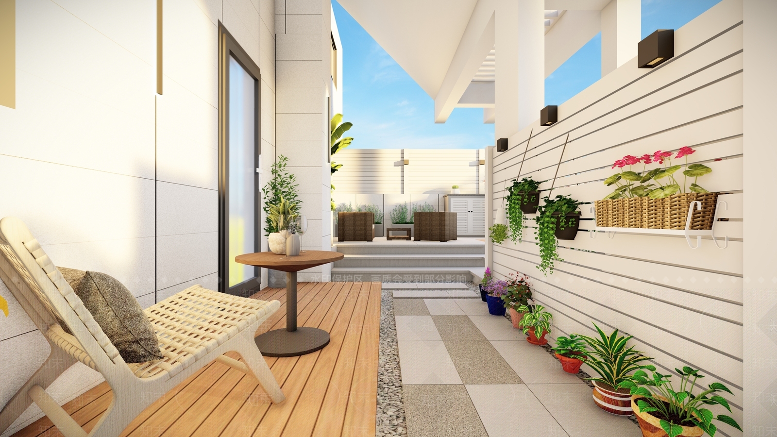 现代屋顶花园SU模型下载【ID:1109839122】