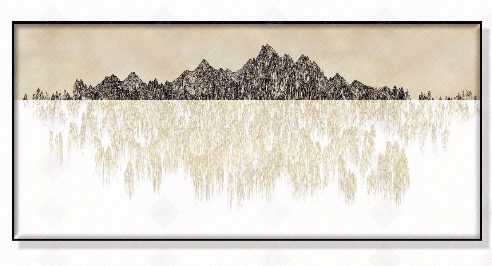 新中式抽象山水画贴图下载【ID:1109720059】
