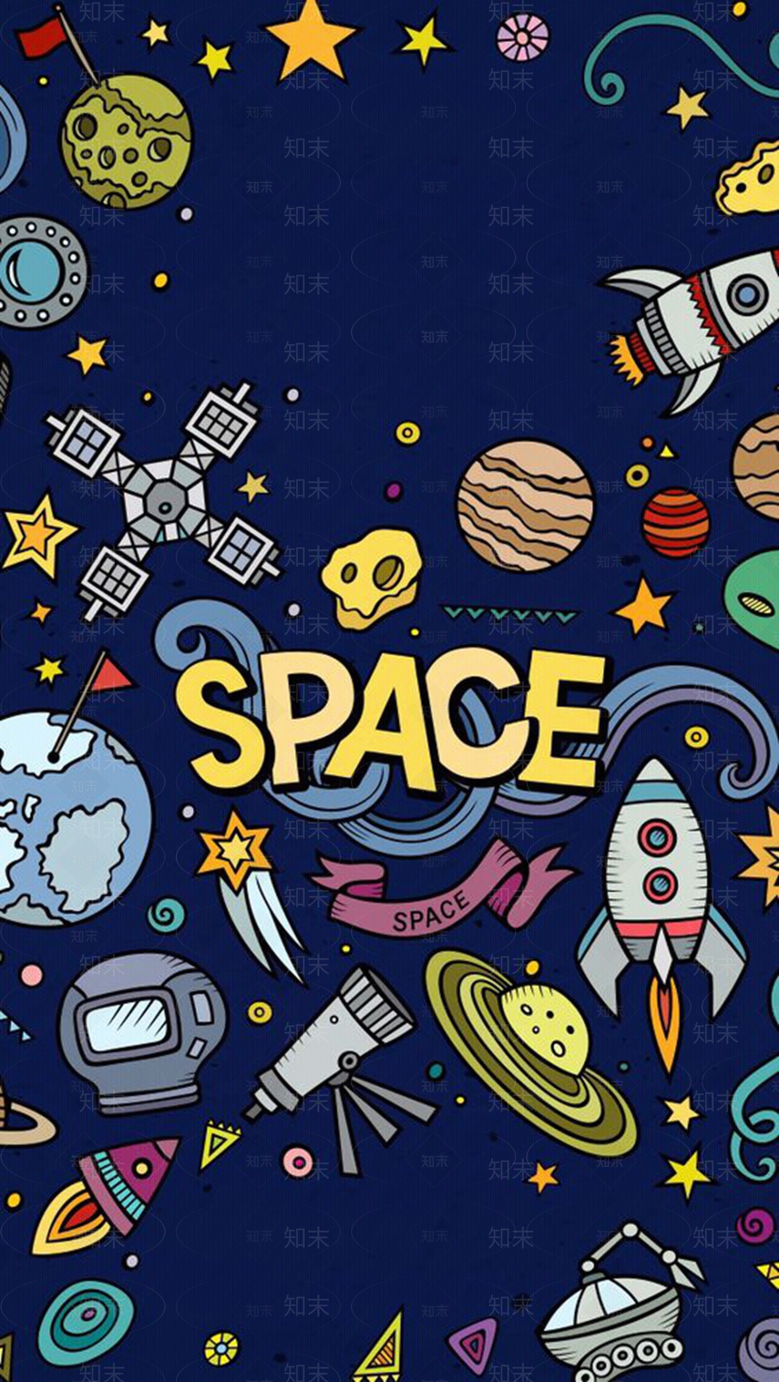 太空漫画儿童壁纸贴图下载【ID:1109721270】