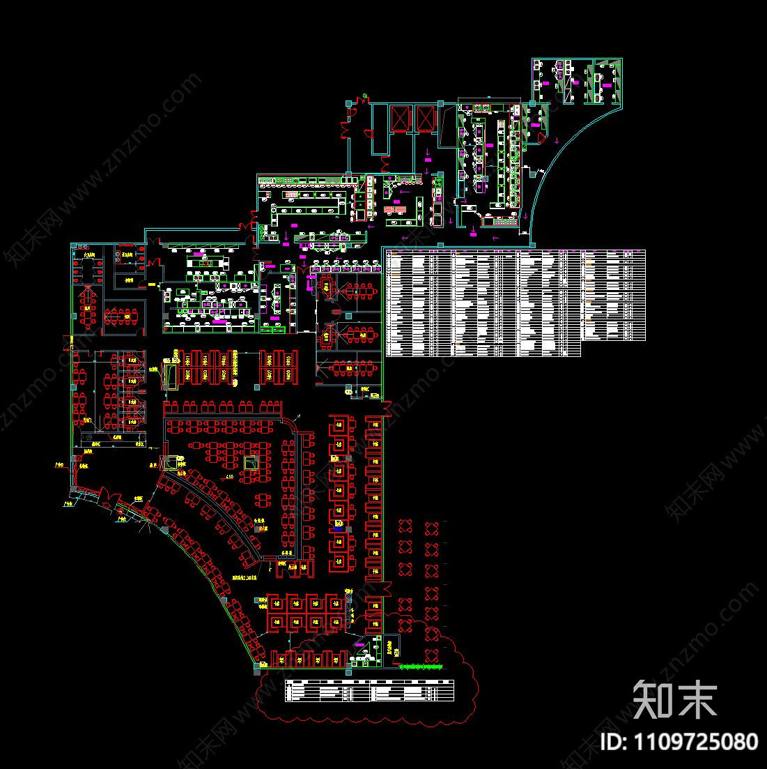 商用厨房平面CAD图cad施工图下载【ID:1109725080】