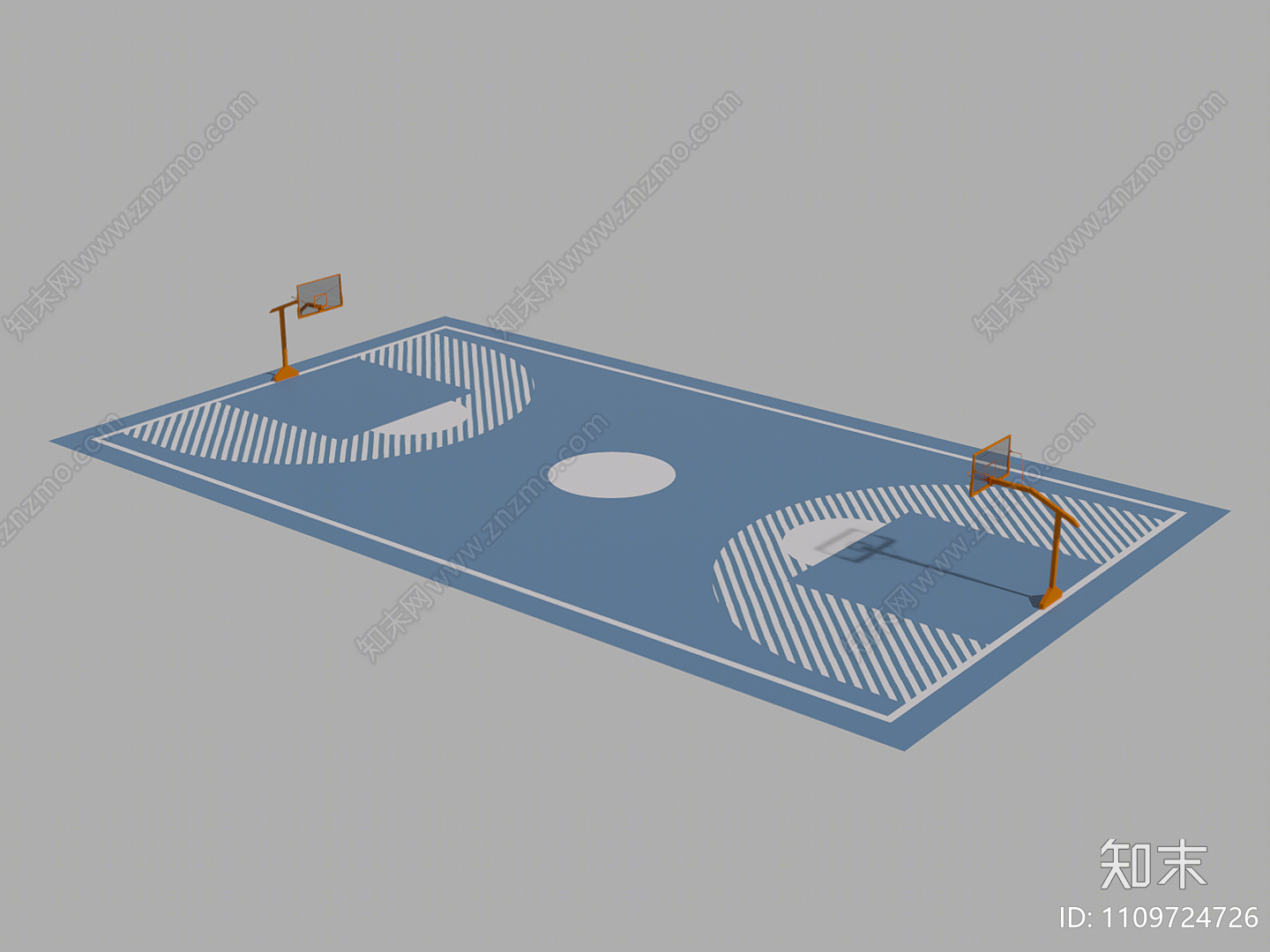 现代篮球场SU模型下载【ID:1109724726】