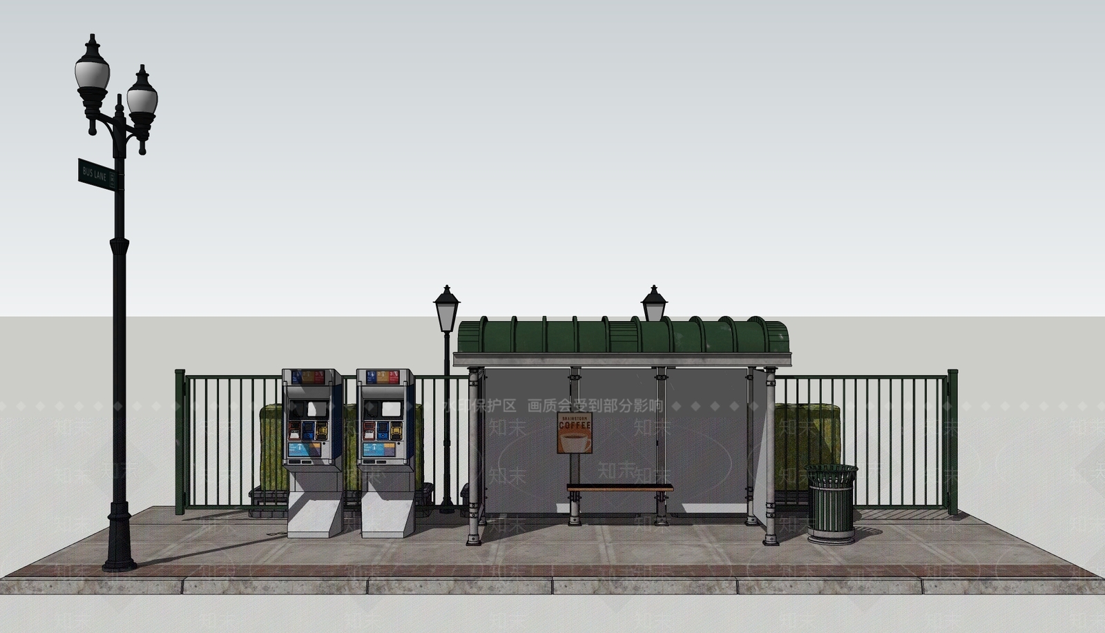 现代公交站台SU模型下载【ID:1109739665】