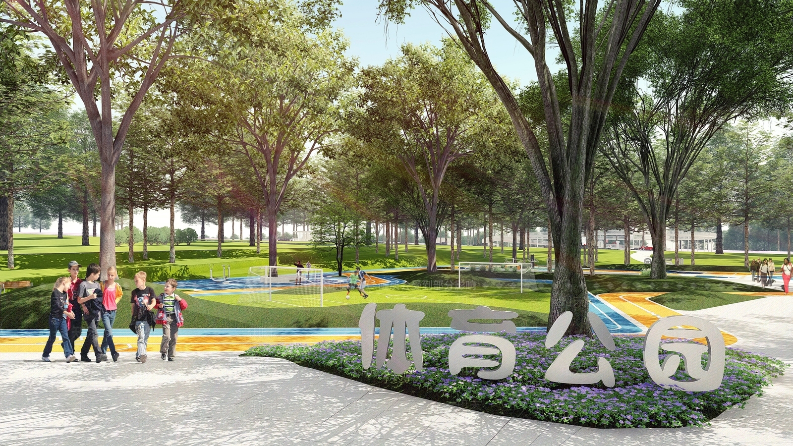 现代公园景观SU模型下载【ID:1109745100】