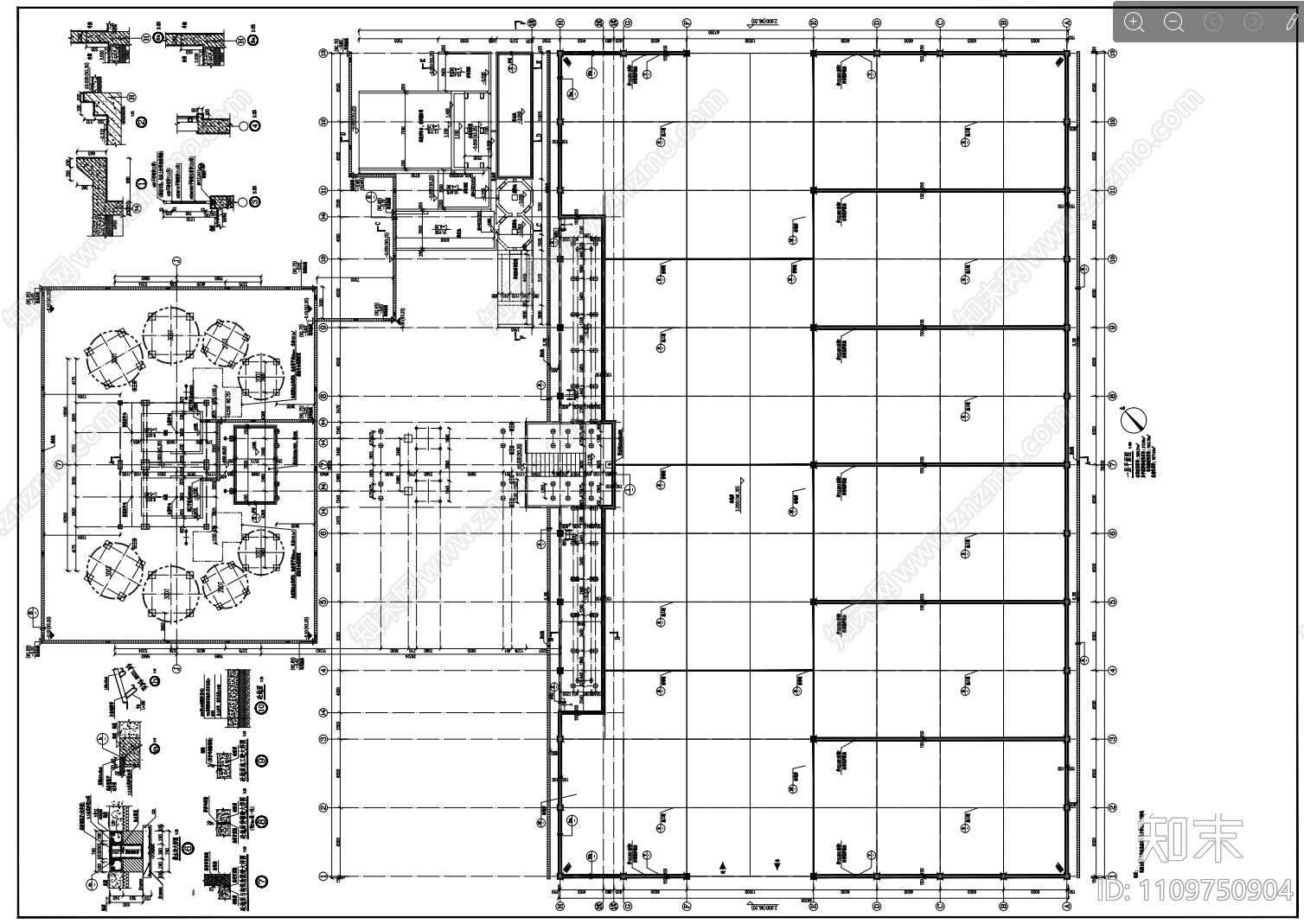 混凝土搅拌站设备基础建施cad施工图下载【ID:1109750904】