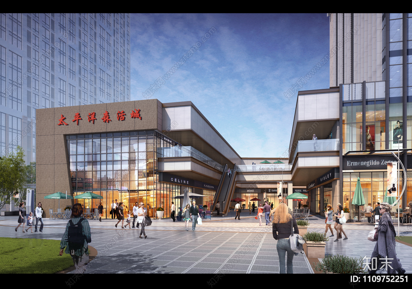 太平洋商业广场公区cad施工图下载【ID:1109752251】