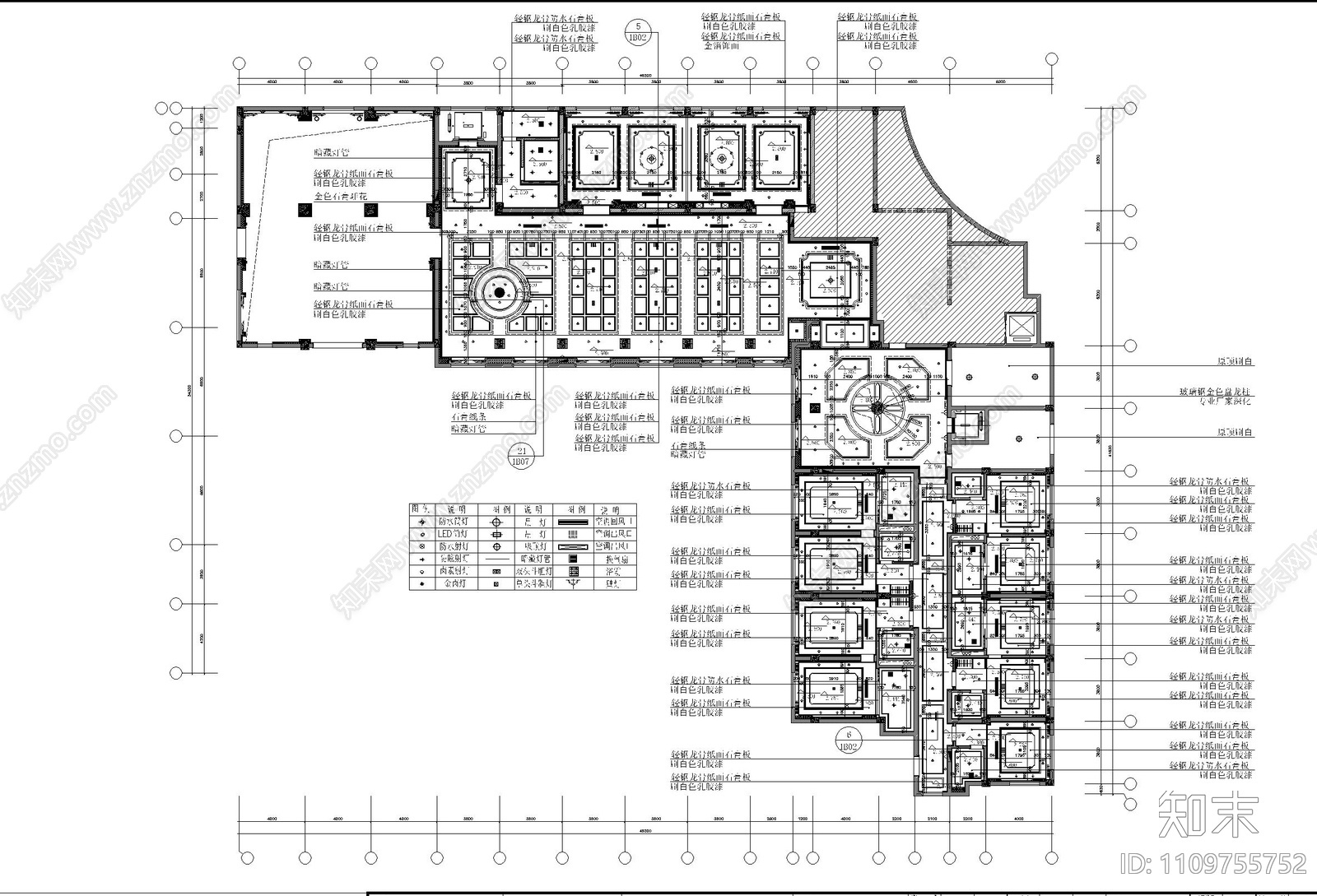 欧式古典商务会所cad施工图下载【ID:1109755752】