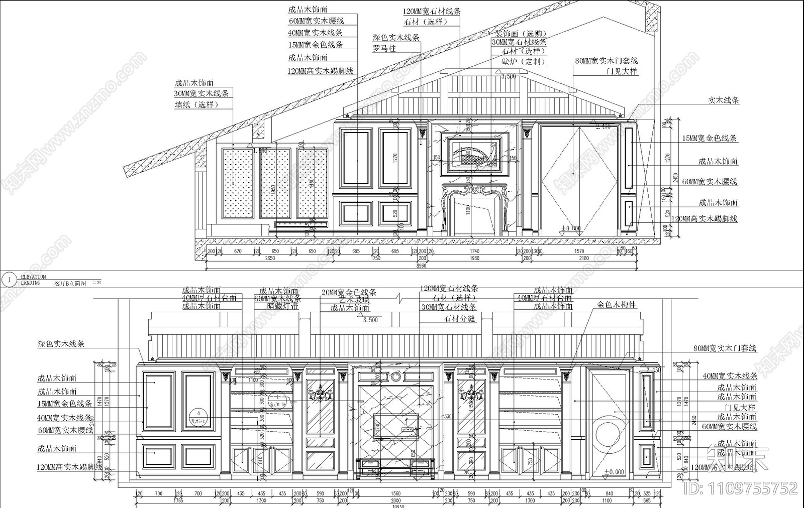 欧式古典商务会所cad施工图下载【ID:1109755752】