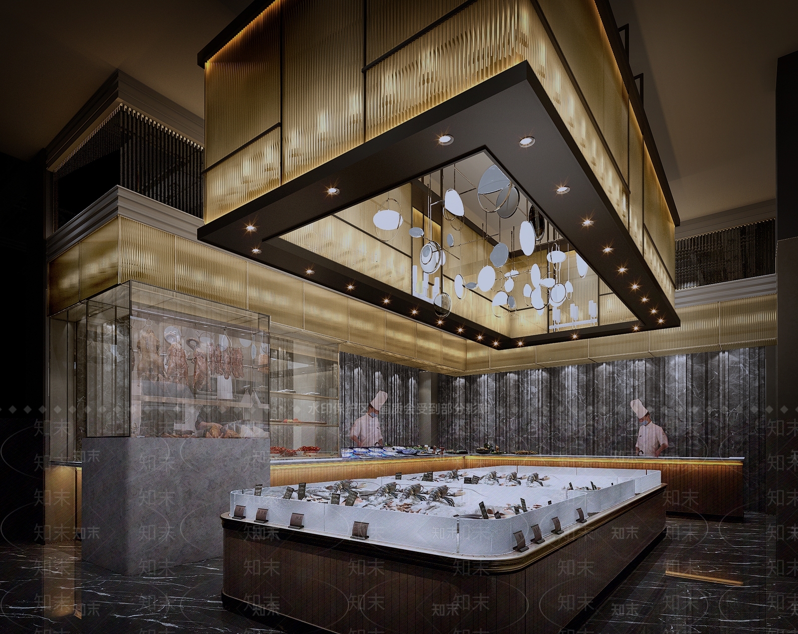 现代自助餐厅3D模型下载【ID:1109759380】