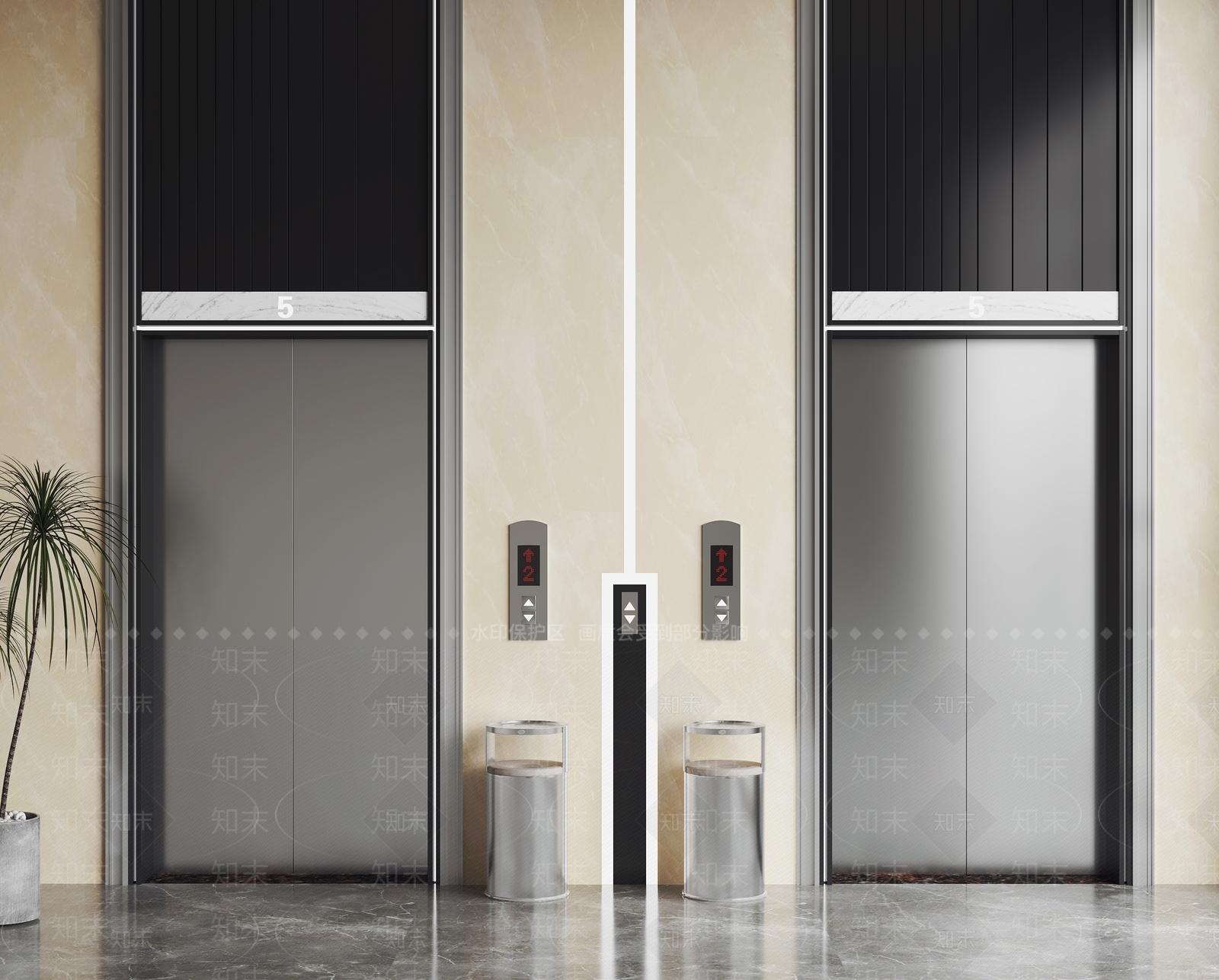 现代电梯门3D模型下载【ID:1109760634】