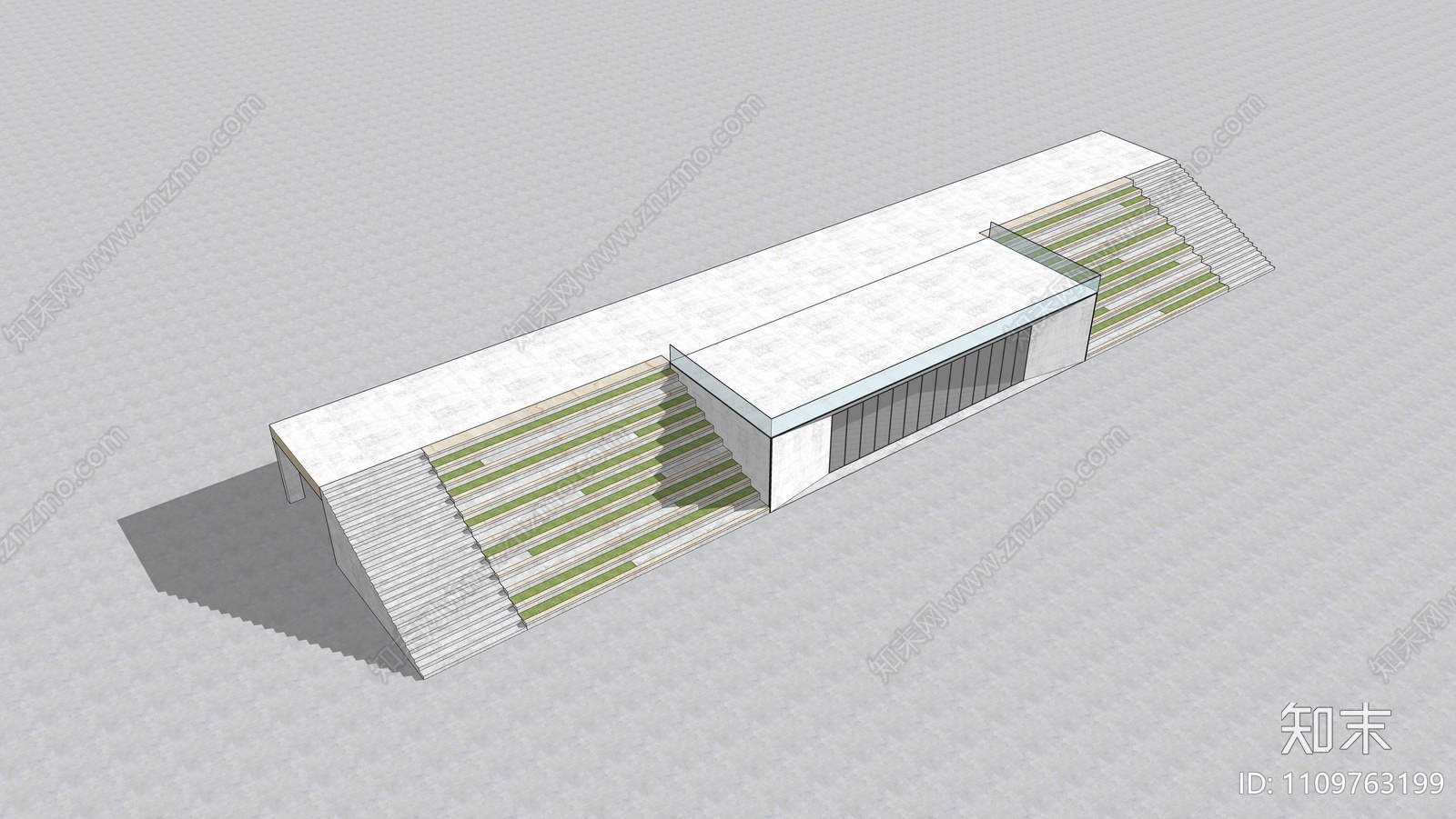 现代看台大台阶SU模型下载【ID:1109763199】