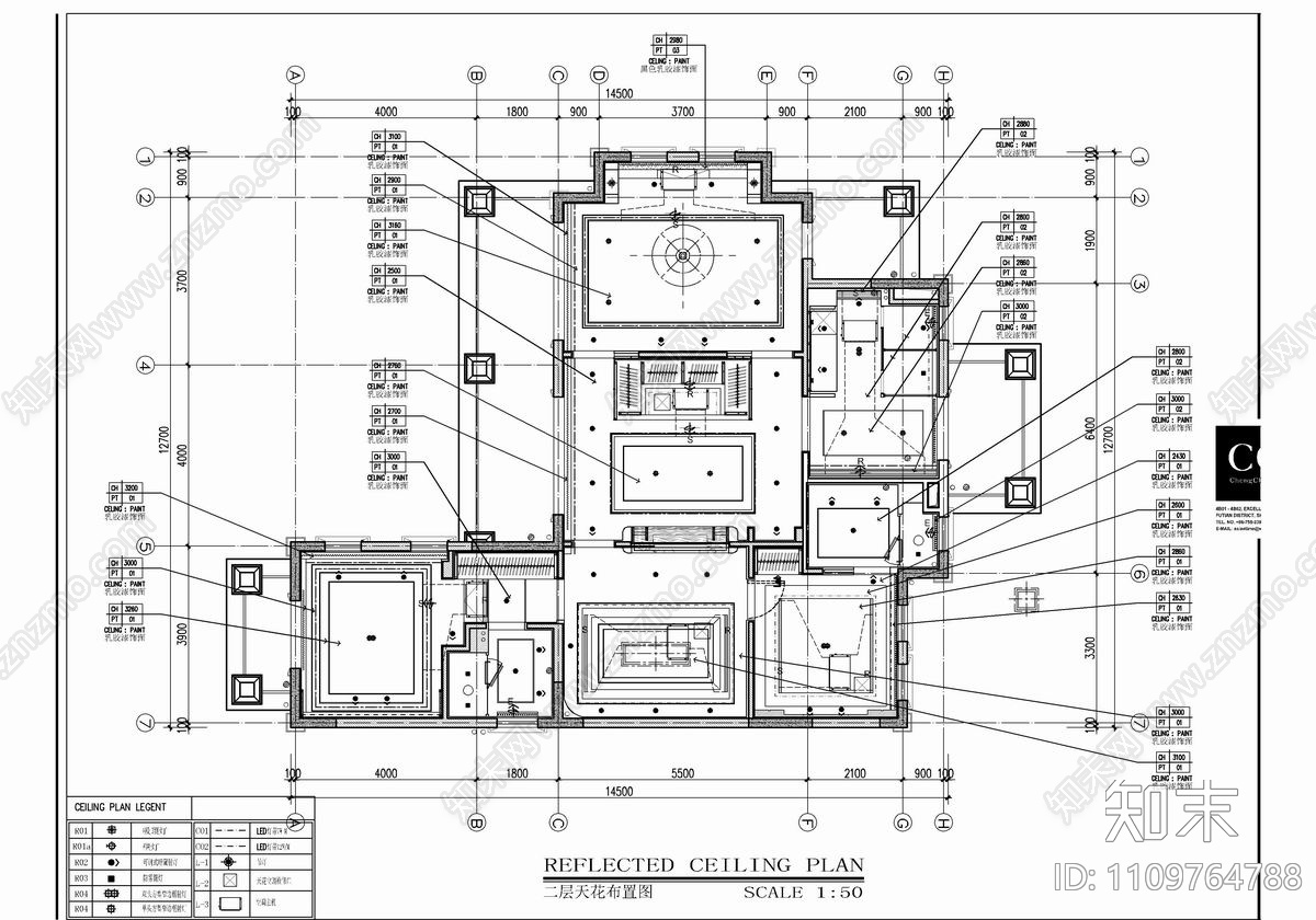 中式轻奢别墅样板房施工图cad施工图下载【ID:1109764788】