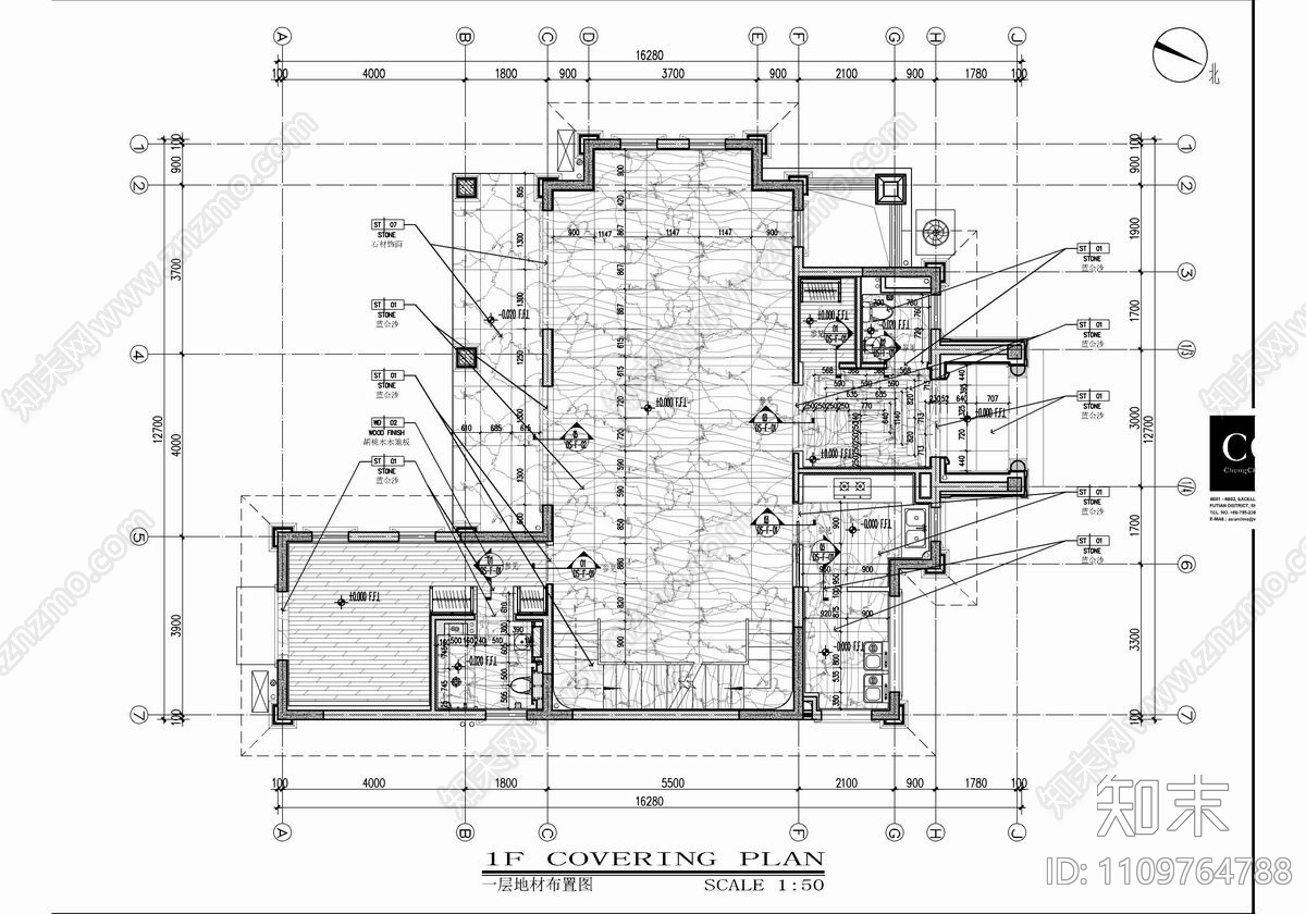 中式轻奢别墅样板房施工图cad施工图下载【ID:1109764788】