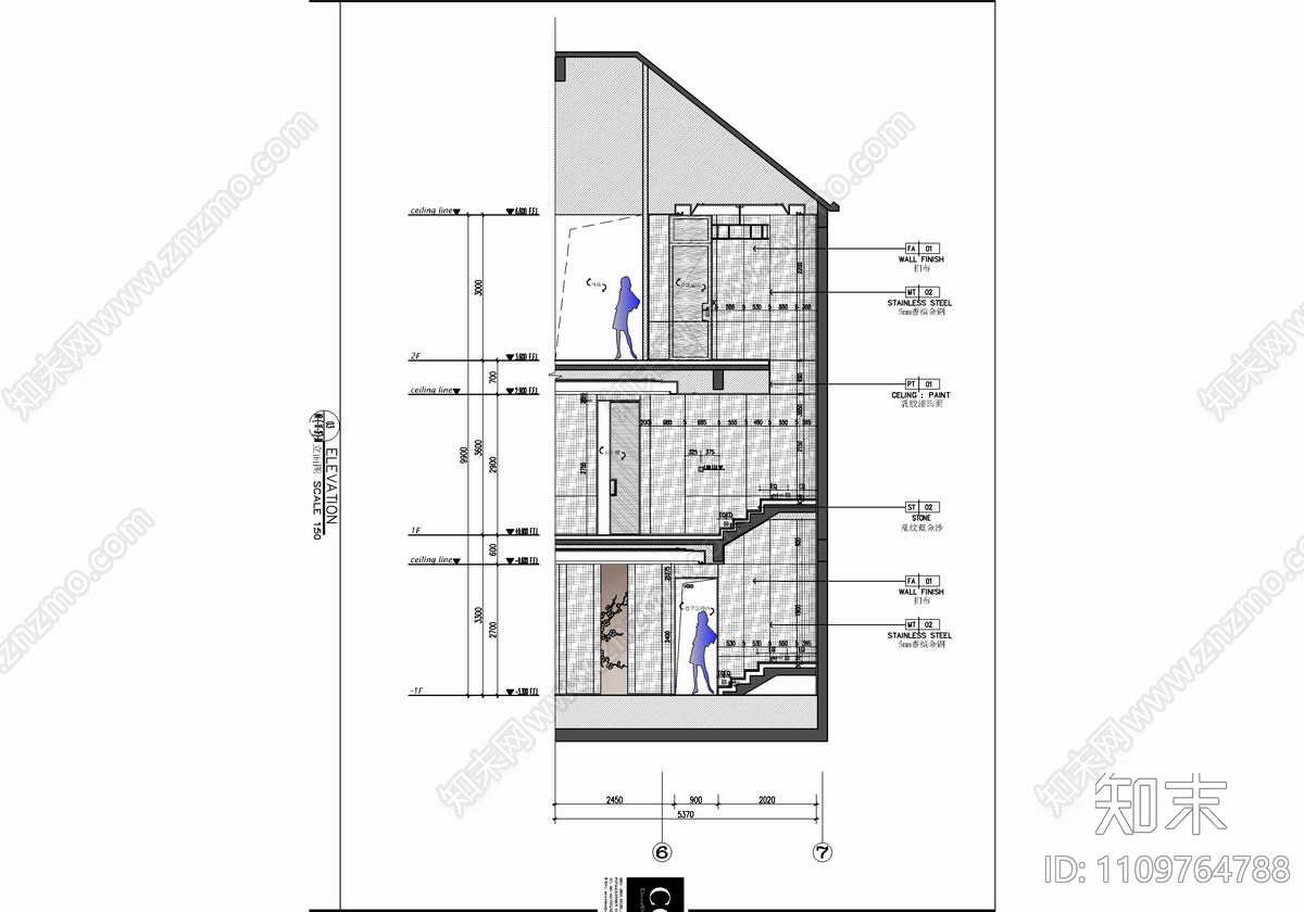 中式轻奢别墅样板房施工图cad施工图下载【ID:1109764788】