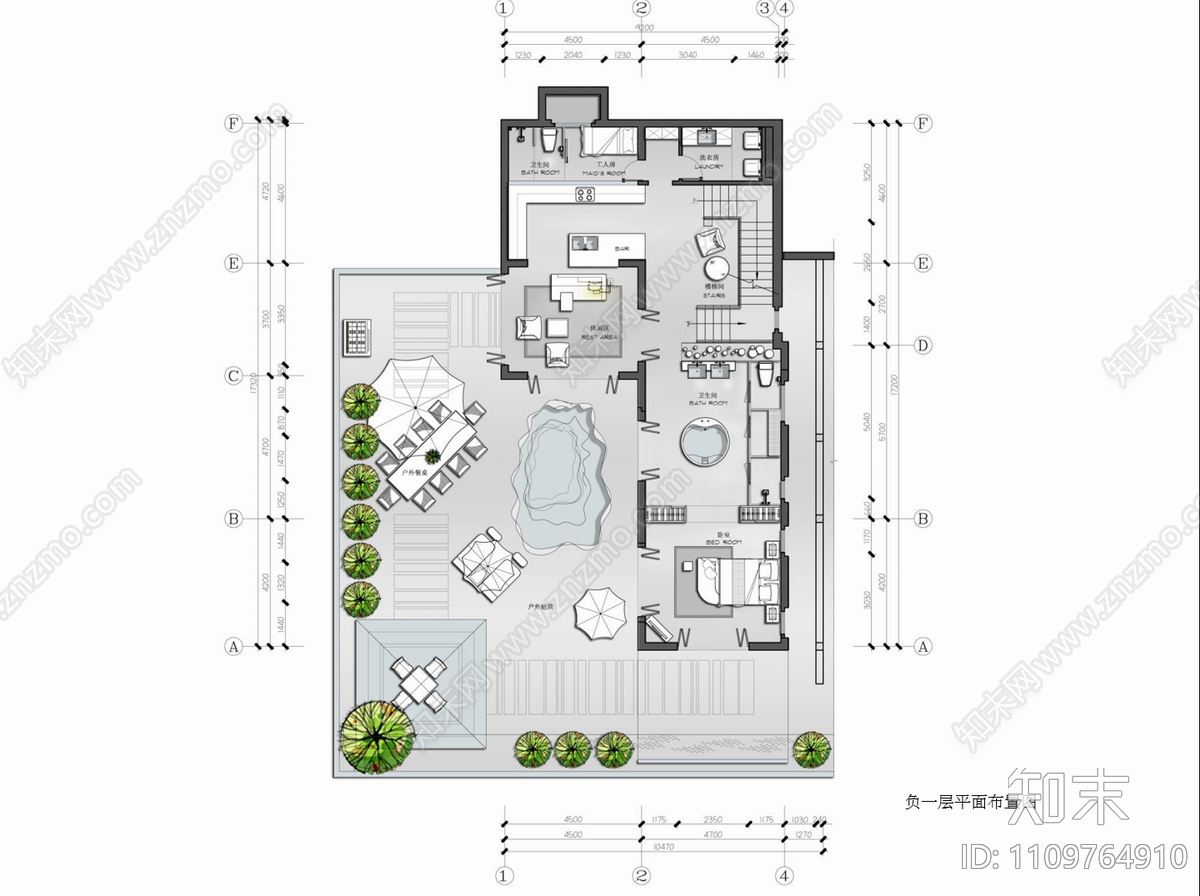 550㎡度假别墅住宅CAD施工图施工图下载【ID:1109764910】