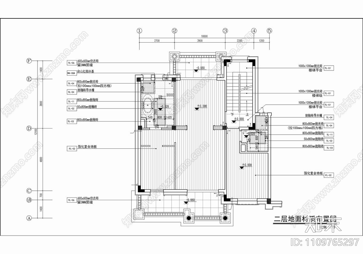 碧桂园别墅样板房cad施工图下载【ID:1109765297】