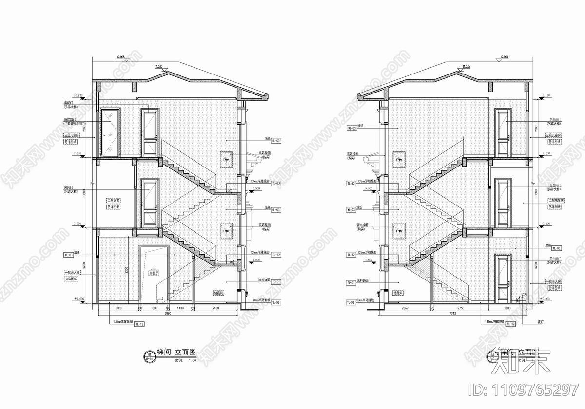 碧桂园别墅样板房cad施工图下载【ID:1109765297】