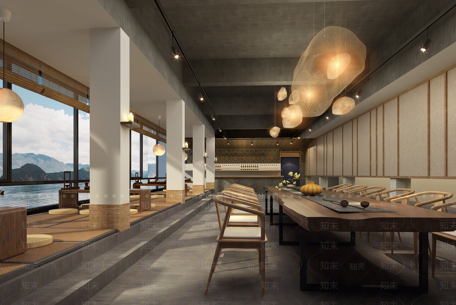 新中式民宿茶室3D模型下载【ID:1109765668】